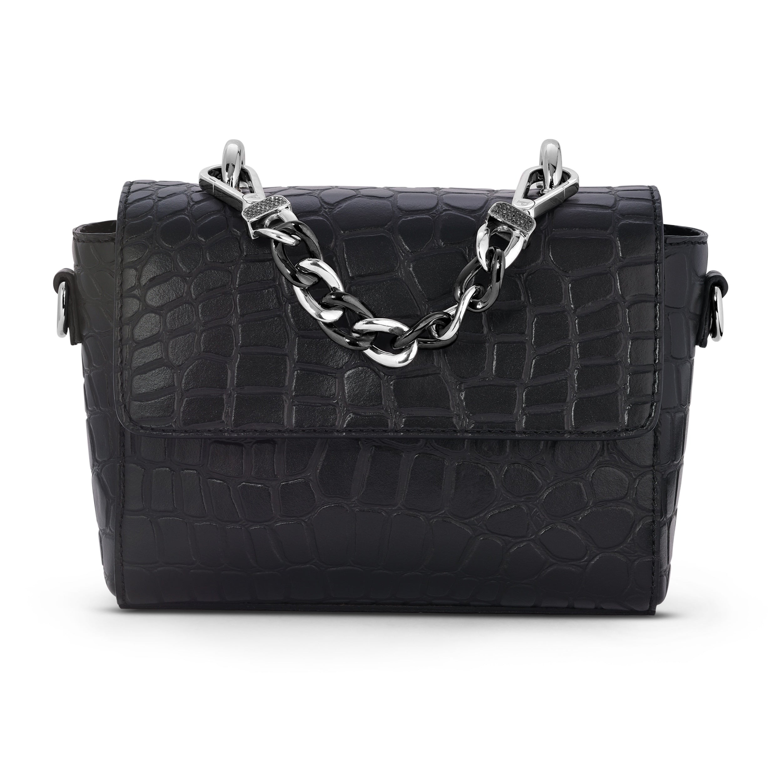 GOLD AND CERAMIC  BLACK DIAMOND HANDLE HANDBAG