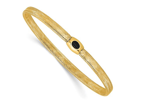 14K Gold Polished Fancy Circle Link Bracelet
