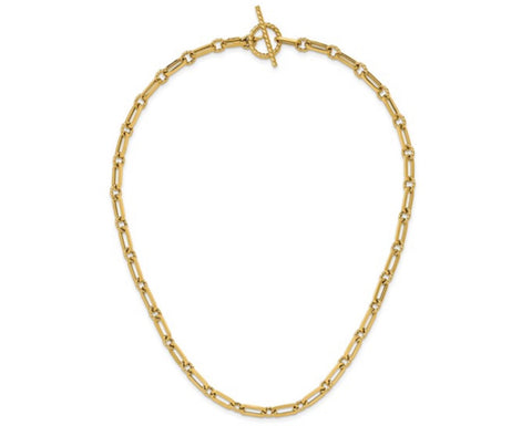 14K Gold Polished Circles Y-Drop Necklace