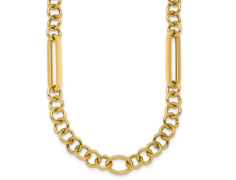 Gold 8mm Anchor Chain Necklaces with T-Bar