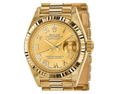 Swiss Crown™ USA Pre-owned Rolex-Independently Certified 18k 31mm Case Presidential Champagne Dial Watch