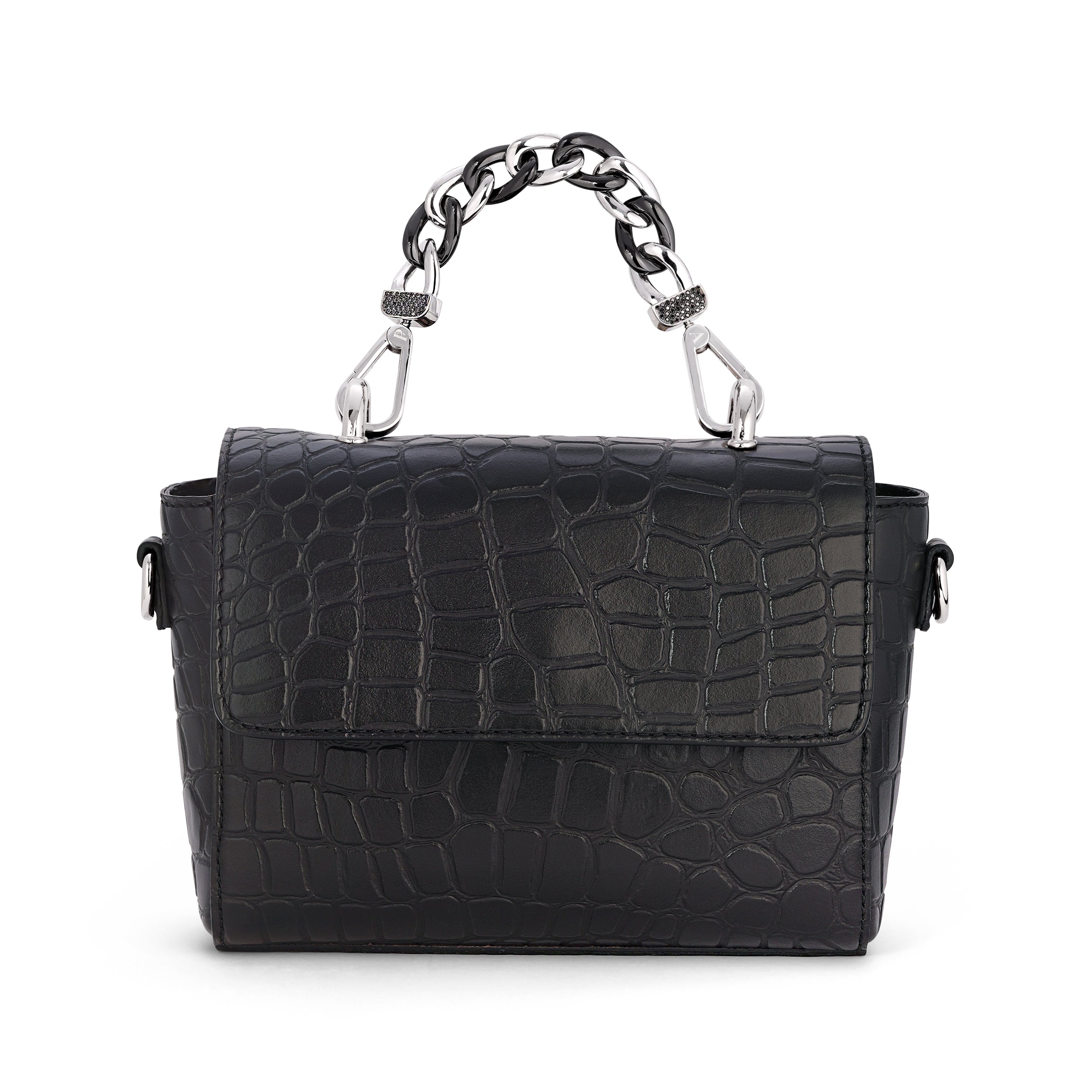 GOLD AND CERAMIC  BLACK DIAMOND HANDLE HANDBAG