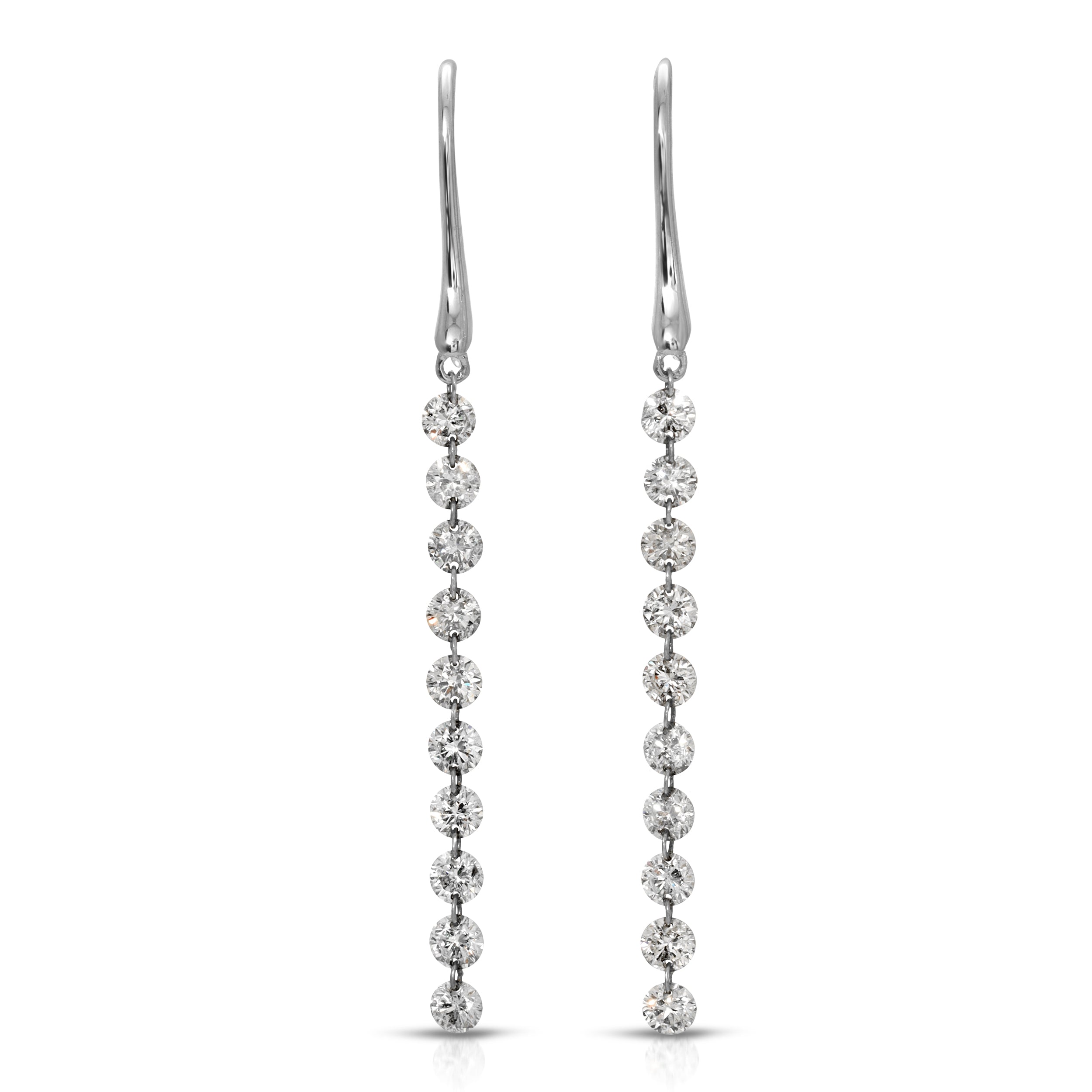 DIAMOND DROP HOOK EARRINGS