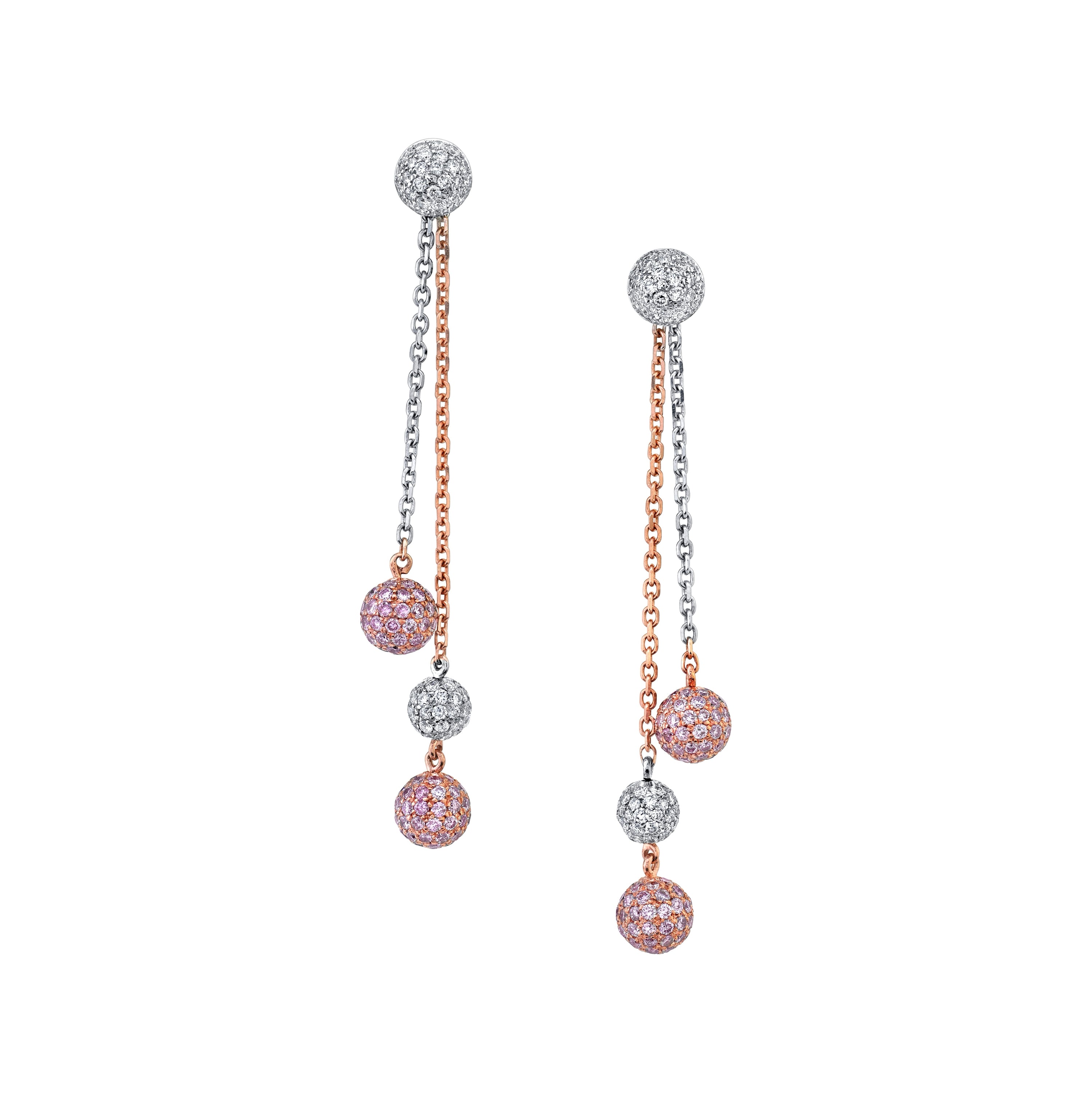 PINK DIAMOND DROPS EARRINGS