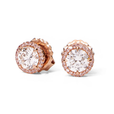 PINK DIAMOND DROPS EARRINGS