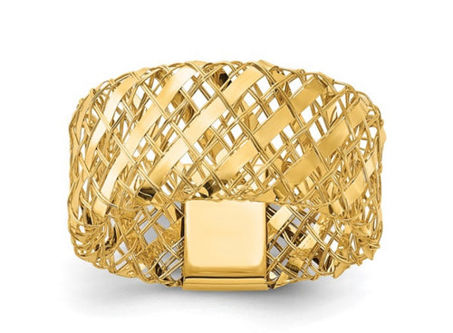 GOLD WOVEN STRETCH RING