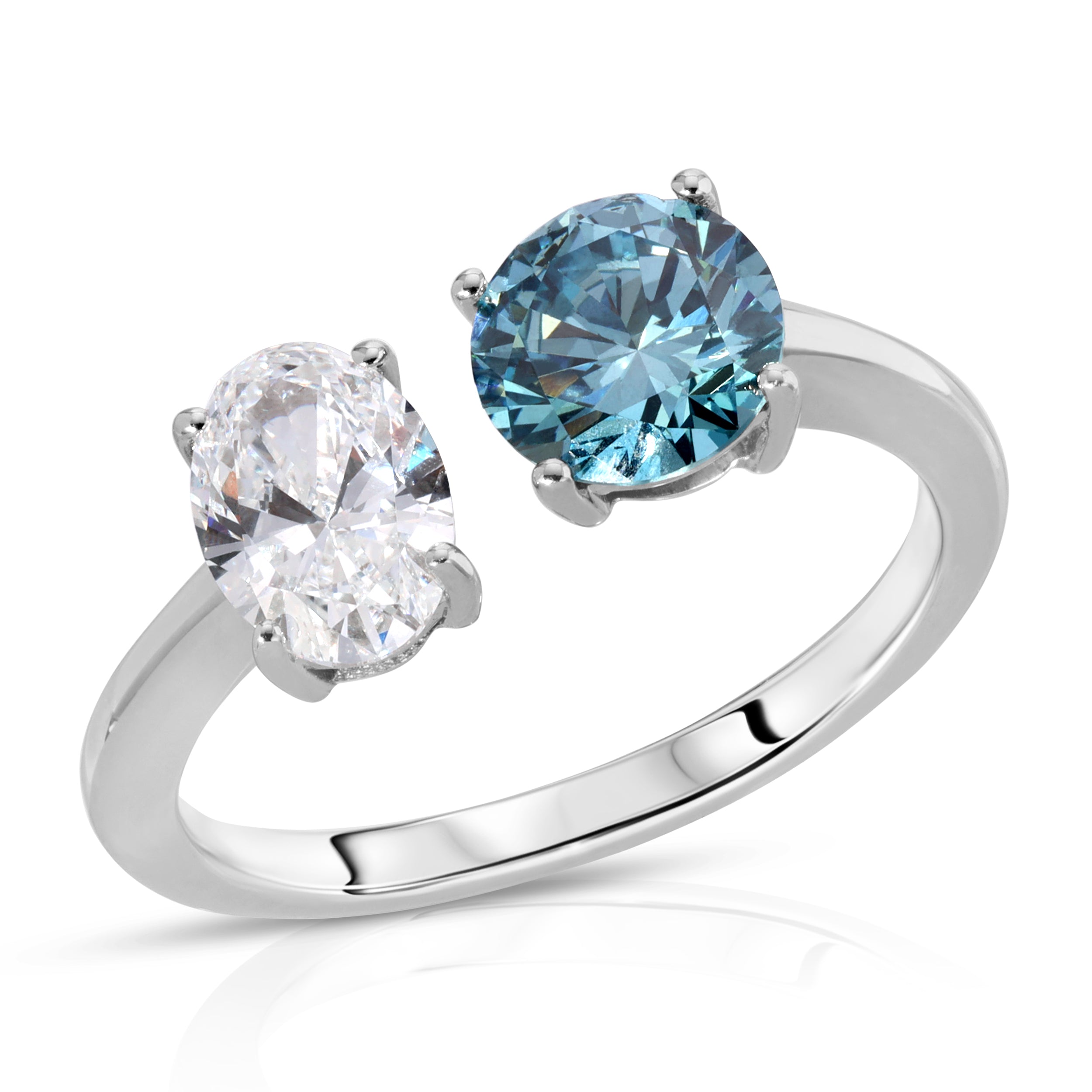 Toi Et Moi Ring Two Stone Engagement Ring Aquamarine and 