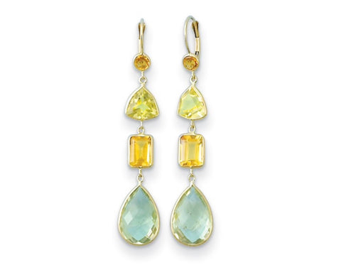 Diamond morganite drop earrings