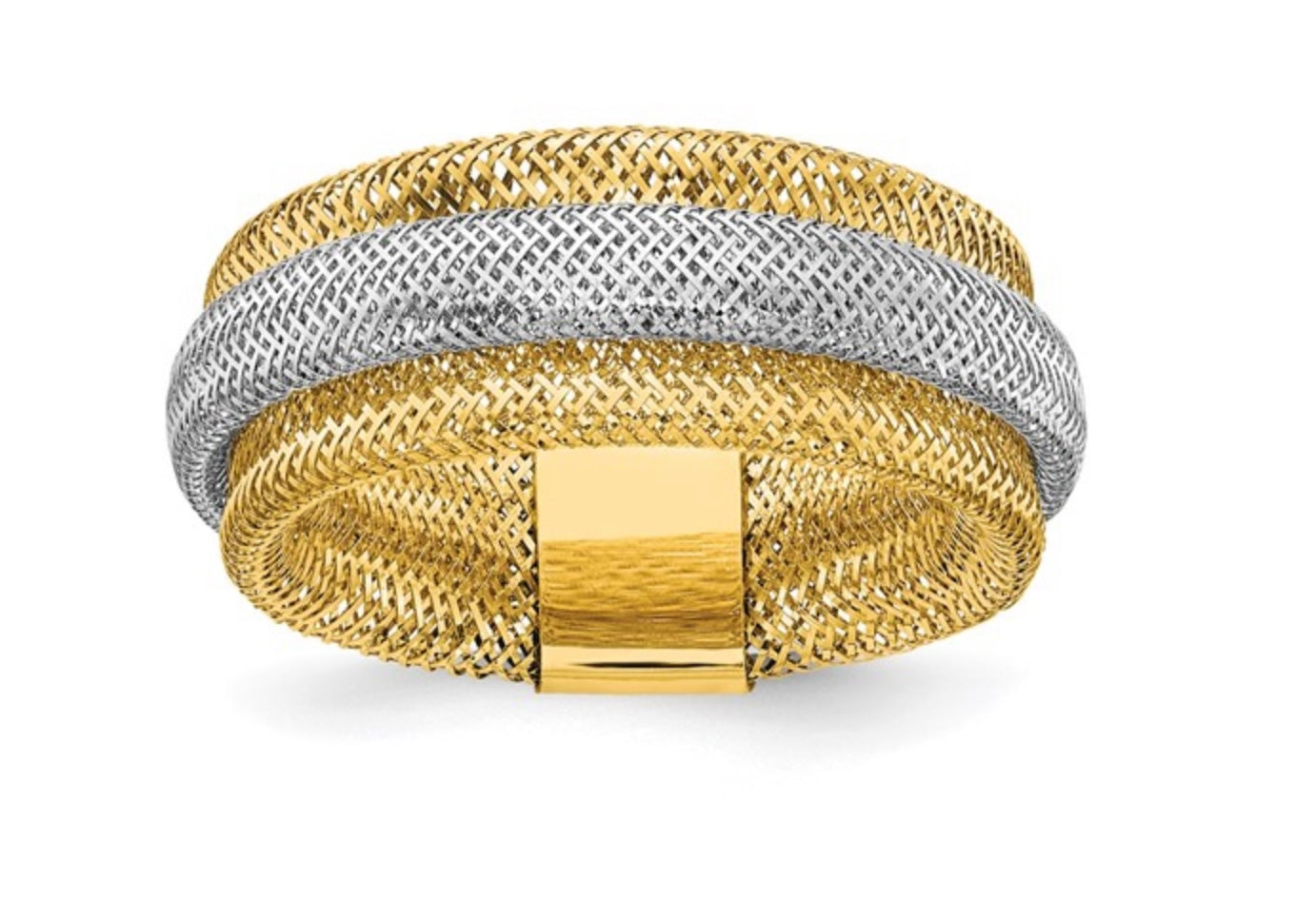GOLD TWO TONE MESH RING