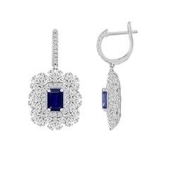 DIAMOND SNOWFLAKE SAPPHIRE EARRINGS