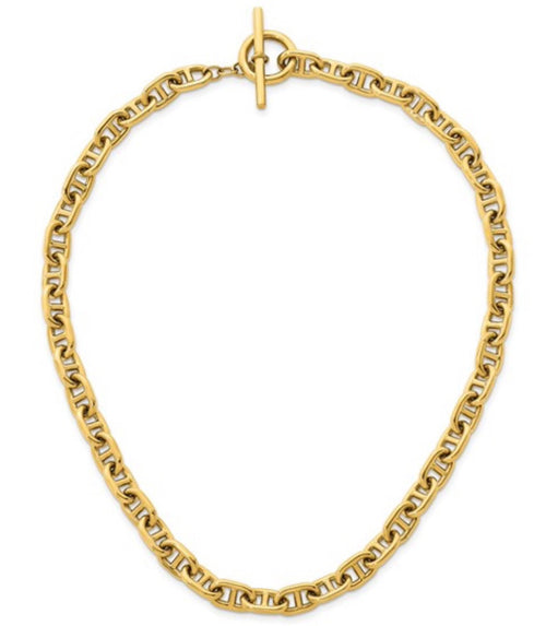 Gold 8mm Anchor Chain Necklaces with T-Bar