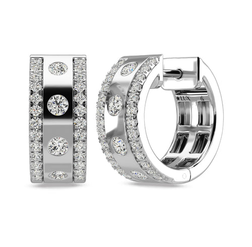 DIAMOND BEZEL HOOPS