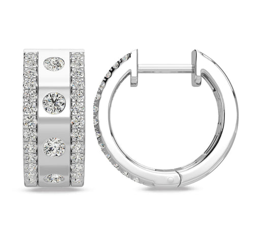 DIAMOND BEZEL HOOPS