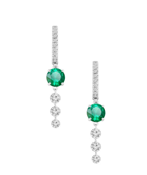 DIAMOND EMERALD DANGLE EARRINGS