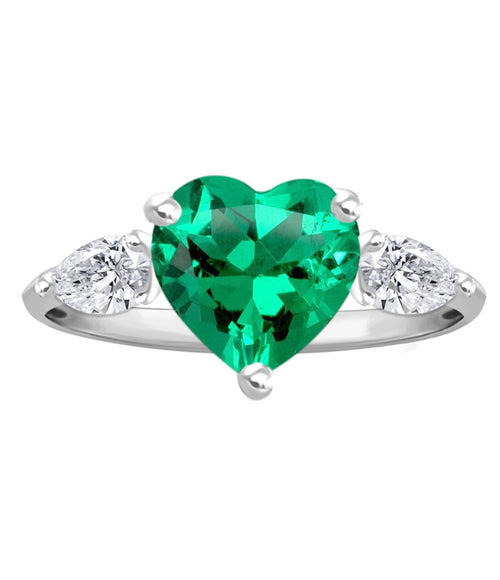 EMERALD HEART DIAMOND RING