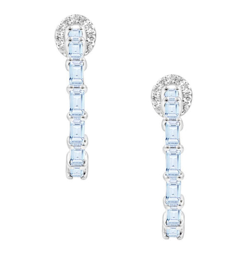 Blue Topaz diamond hoops