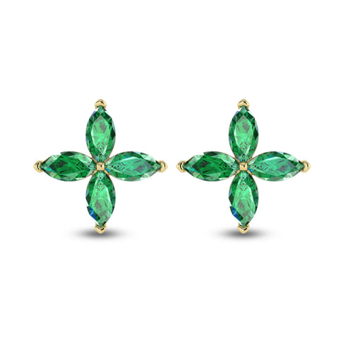 EMERALD FLOWER EARRINGS