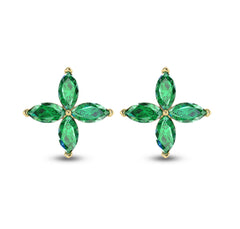 EMERALD FLOWER EARRINGS