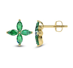 EMERALD FLOWER EARRINGS