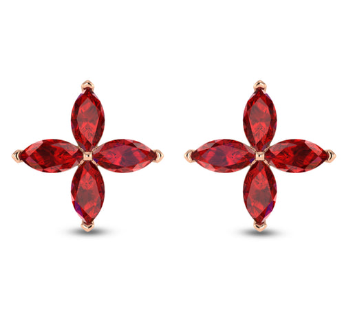 RUBY FLOWER EARRINGS