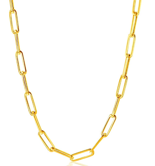 14K Yellow Gold Paper Clip necklace