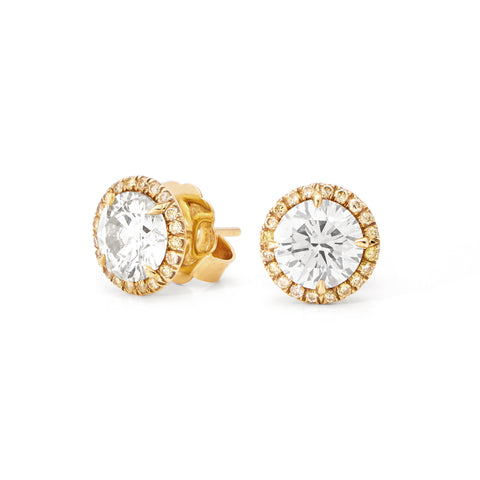 Rubellite diamond earrings